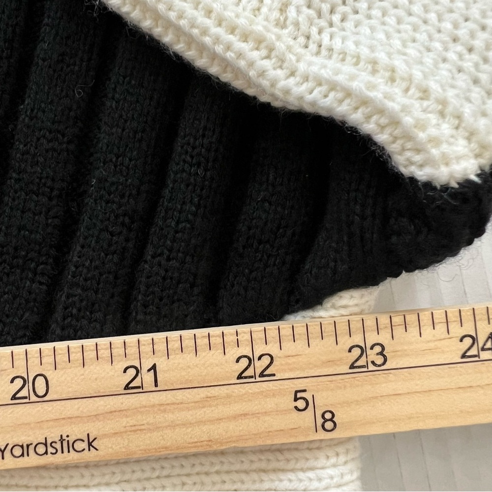 NWT RtA Aimee Wool Blend Geometric Colorblock Knit Sweater Black White Size L - Picture 15 of 16